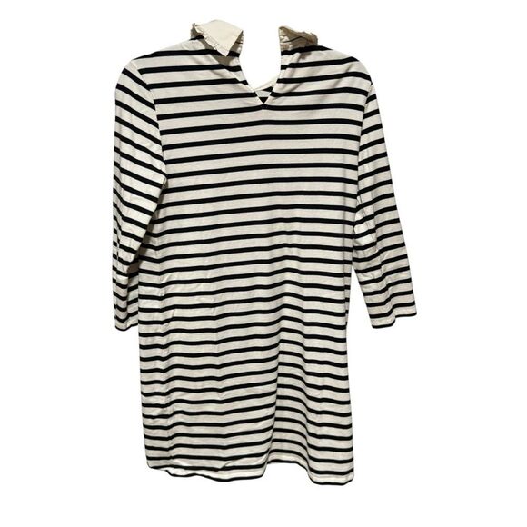 Kate Spade Black and White Poplin Collar Striped Tee Dress - Picture 6 of 7